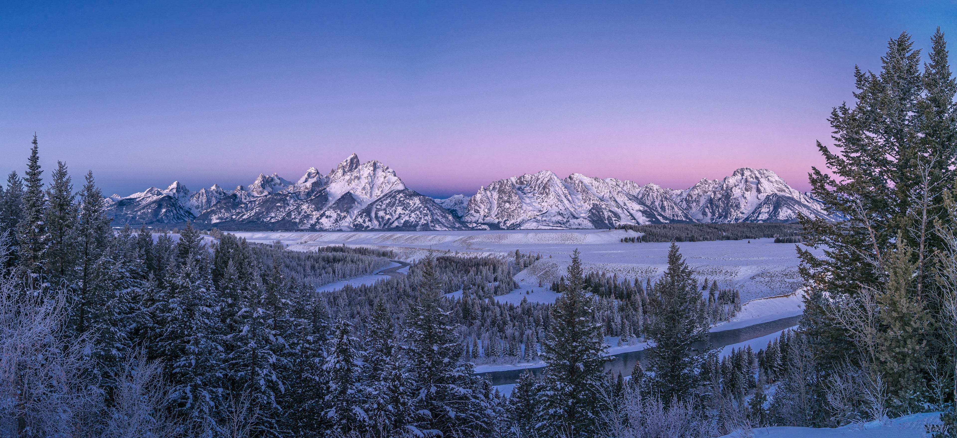 Grand Tetons at Snake River Wyoming Panoramic